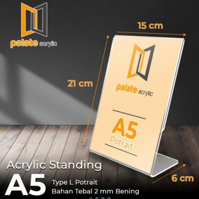 

din ACRYLIC TENT HOLDER A5 L PORTRAIT / Akrilik Tent Card A5 L 2mm