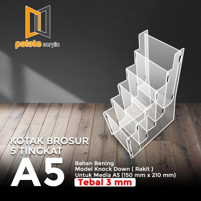 

rin TEMPAT BROSUR A5 5 SUSUN /AKRILIK RAK BROSUR A5 5 LAYER 3MM - RAKIT