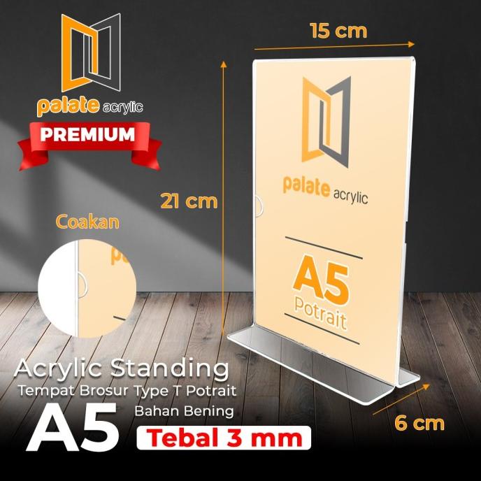 

rin AKRILIK TENT HOLDER A5 T PORTRAIT - 3MM PREMIUM