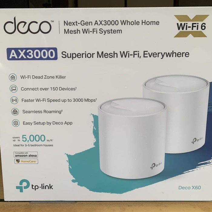 TPLink tp-link Deco X60 X 60 AX3000 2 pack Mesh Wifi 6 Router AX