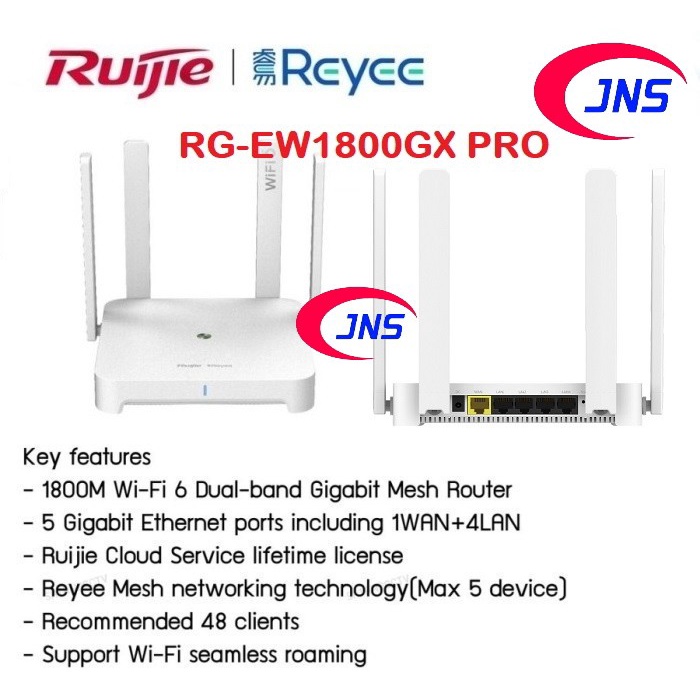 Ruijie RG-EW1800GX PRO 1800M Wi-Fi 6 Dual-band Gigabit Mesh Router