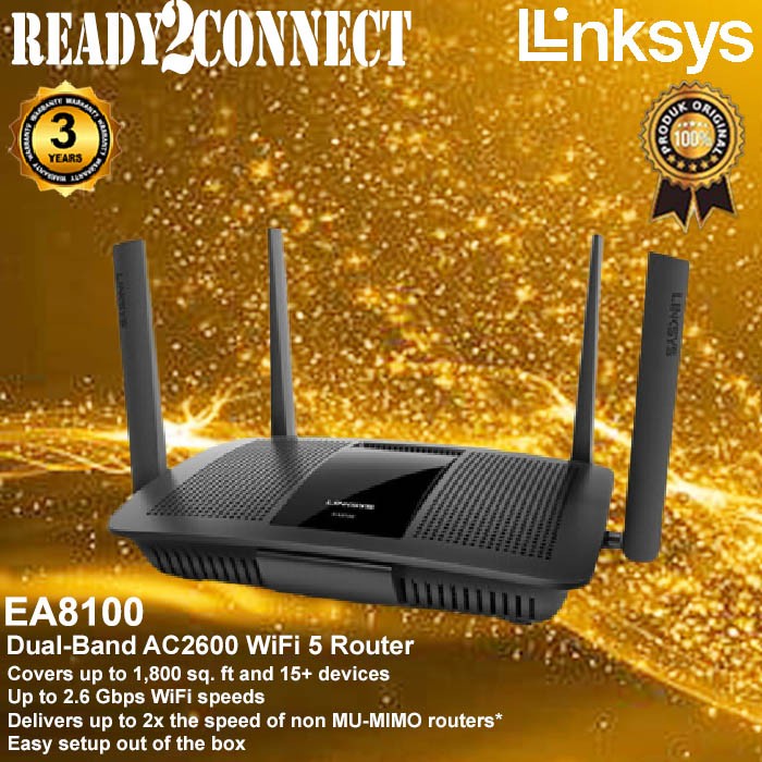 Linksys EA8100 Max-Stream AC2600 MU-MIMO Gigabit WiFi Router