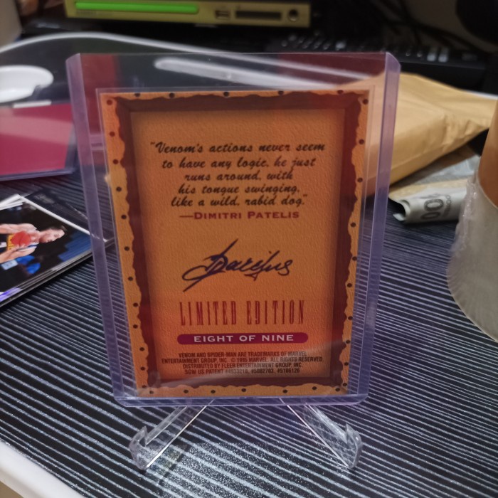 kartu marvel fleer ultra spider-man spiderman masterpieces venom 8/9 rerekeke85