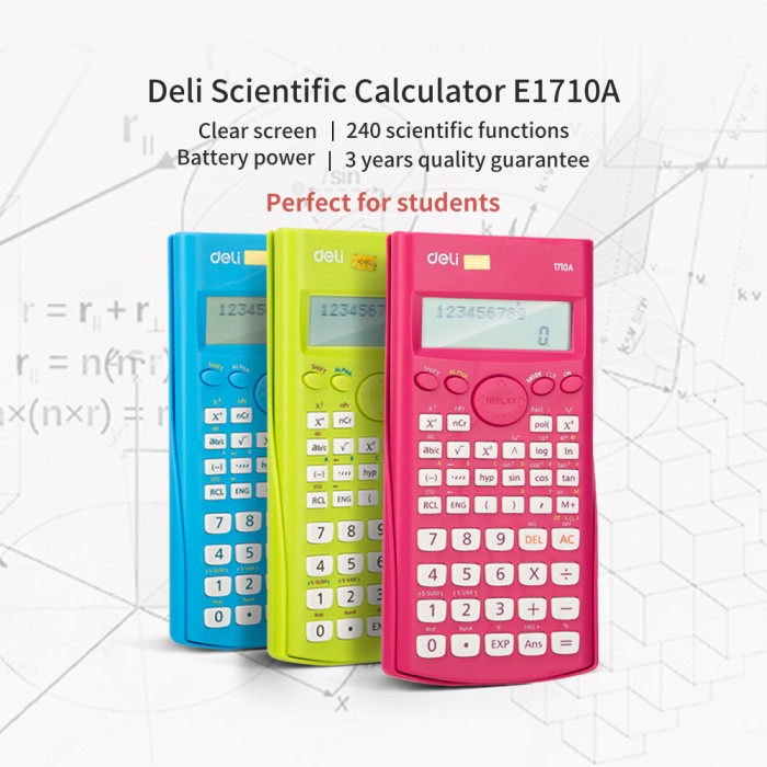 

Terbaru Deli - E1710A / Kalkulator Sains 240 Fungsi / Peralatan Sekolah Murah Promo Terlaris