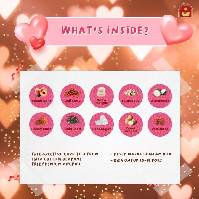 

Kado Valentine Hampers Hadiah Valentine Paket Peach Gum 10in1
