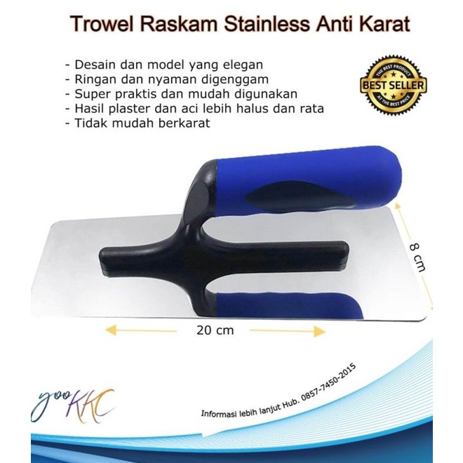 Trowel Raskam Stainless Tahan Karat