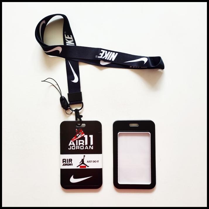 

TERBARU ID CARD HOLDER NAME TAG LANYARD / KALUNG KARTU BLACK WHITE NIKE AJ 2 !!!!