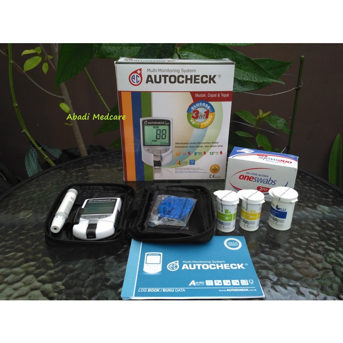 NEW AUTO CHECK ALAT TES GULA DARAH KOLESTEROL ASAM URAT 3 IN 1 ORIGINAL TERBARU