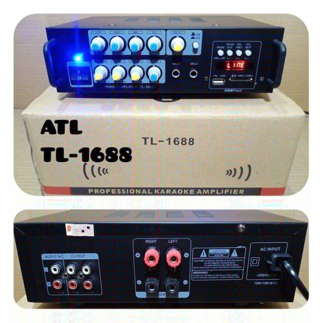 amplifier karaoke bluetooth atl Tl 1688 ampli power / amplifier power