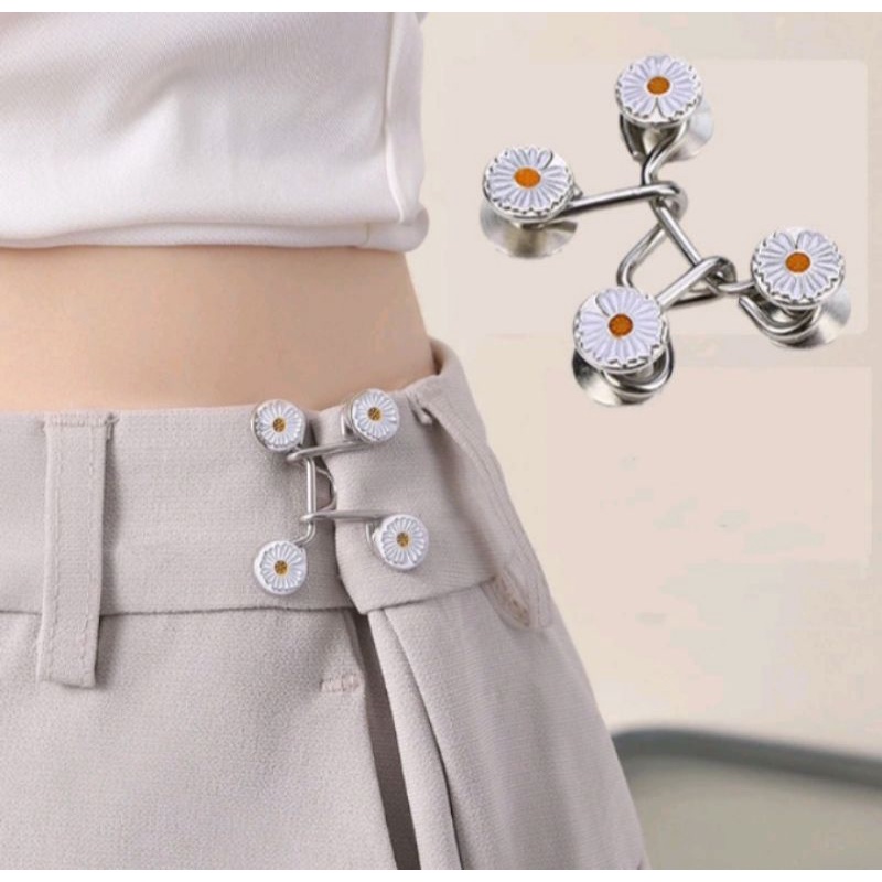 Kait Pengecil Lingkar Pinggang / Kancing Jeans Logam Simpel