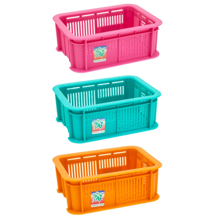 STELLA Mini Case 2254 Green Leaf Kotak / Keranjang Susun Serbaguna