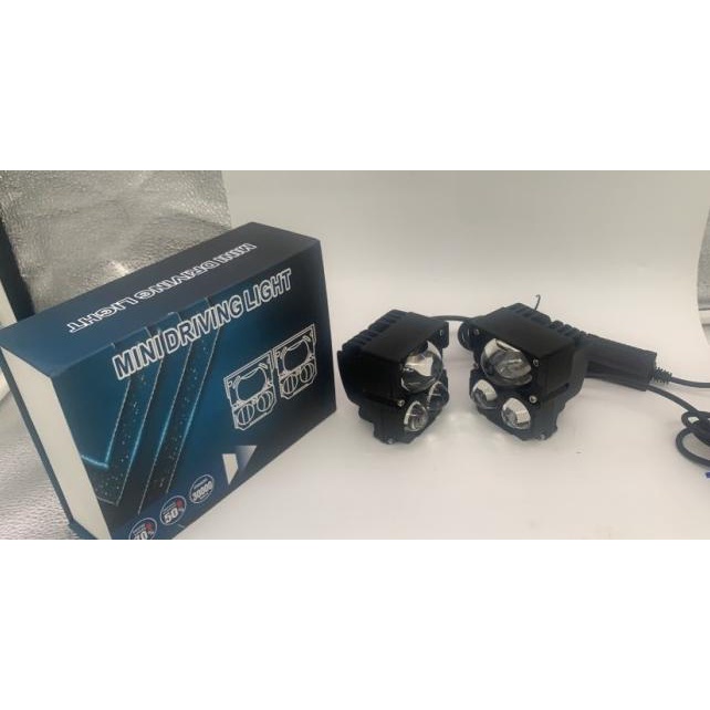 Lampu Tembak Sorot Laser Gun Led D2 M60 3 Mata Mobil Motor 2 X 30Watt
