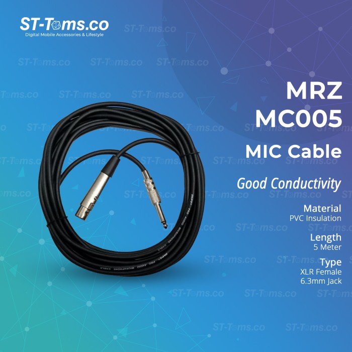 Mrz Mc005 Microphone Cable Xlr Female To 6.3Mm Jack Male Audio Ready