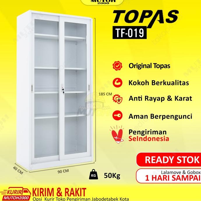 

[ Megaelektro99 ] Topas Tf-019 Lemari Arsip Besi Pintu Sliding Kaca Limited Edition