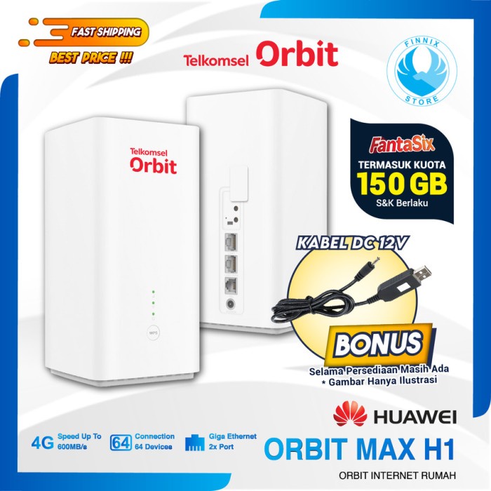 Modem Telkomsel Huawei Orbit Max H1 - Bonus Kouta 150GB