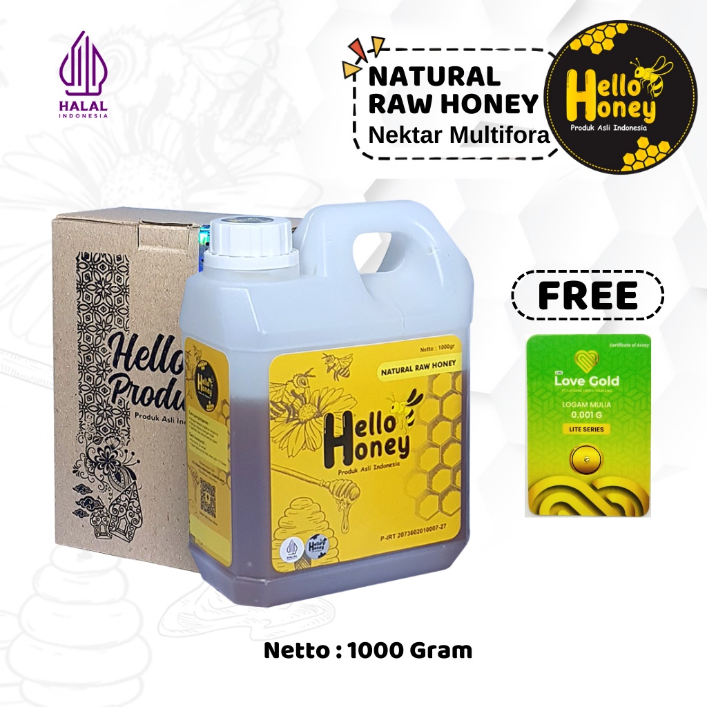 

Hello Honey - Madu Murni 1 Kg - Natural Raw Honey