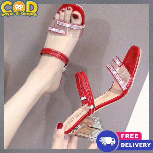 Haihils Wanita Hayhil Terbaru Haihil Sepatu Hak Pesta Haihil Permata Import Heels Sendal Hak Tinggi 