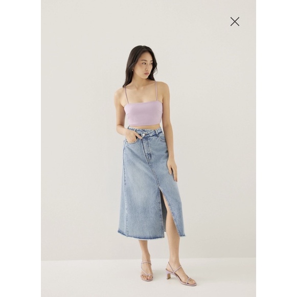Love Bonito Creole Denim A-Line Midi Skirt