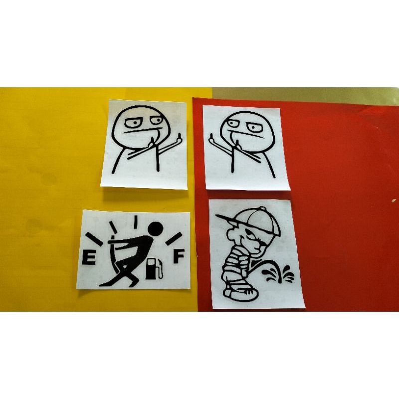 stiker cutting kaca mobil lucu
