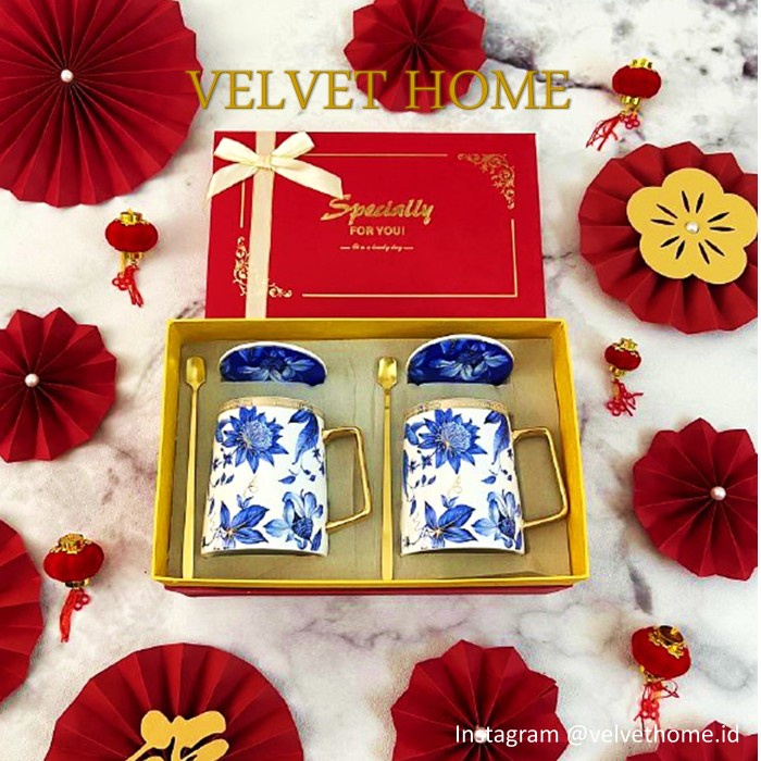 

DISKON MURAH Hampers gelas mug biru kado natal lebaran imlek parcel hadiah gift BERRY30.JAYA