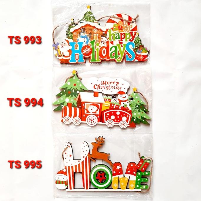 

Gantungan Kayu Merry Christmas Happy Holiday Hiasan Rumah Home Murah Stok Terbatas