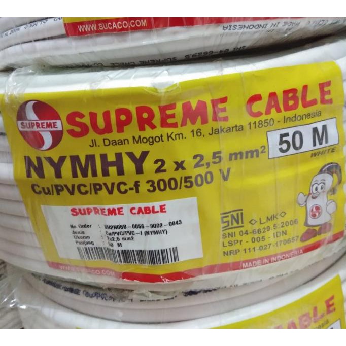 :::::::] Kabel Supreme NYM HY serabut 2 x 2,5 METERAN kabel listrik instalasi