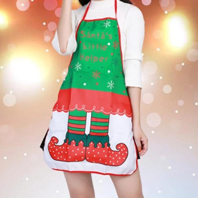 

Kostum Apron Natal Murah Hadiah Celemek Santa Rusa Snowman Hadiah Gift Stok Terbatas