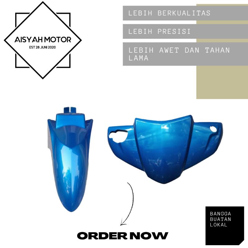 Cover Bodi Batok Depan Spakbor Depan Honda Vario 110 CW Warna Biru Tua