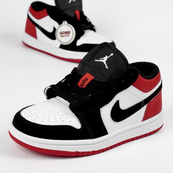 Air Jordan 1 Low Black Toe for KIDS Black White Red