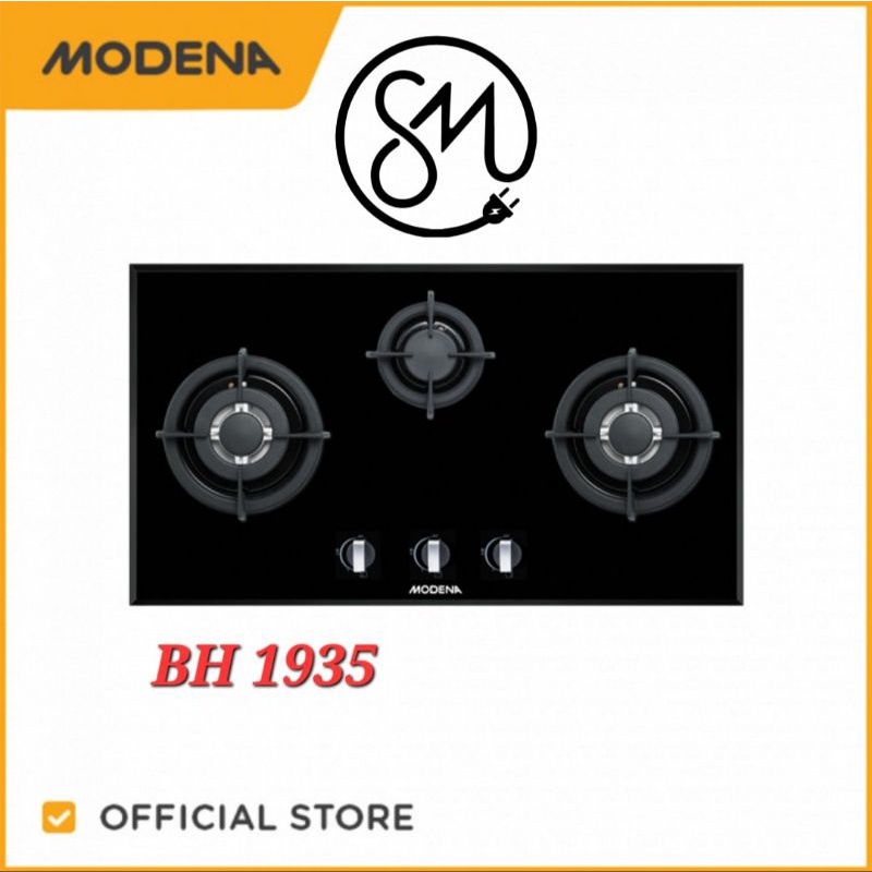 Kompor Gas Tanam Modena BH 1935 2 Tungku BH1935 HOB Kaca CRISTA