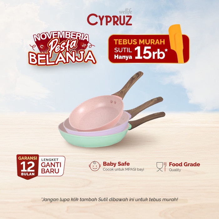 CYPRUZ COLOR MARBLE FRY PAN / WAJAN PENGGORENGAN ANTI LENGKET