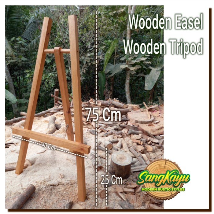 

Terbaru Wooden Easel 75X40 Easel Kayu Tripod Frame Stand Lukis Canvas Stand Promo Terlaris