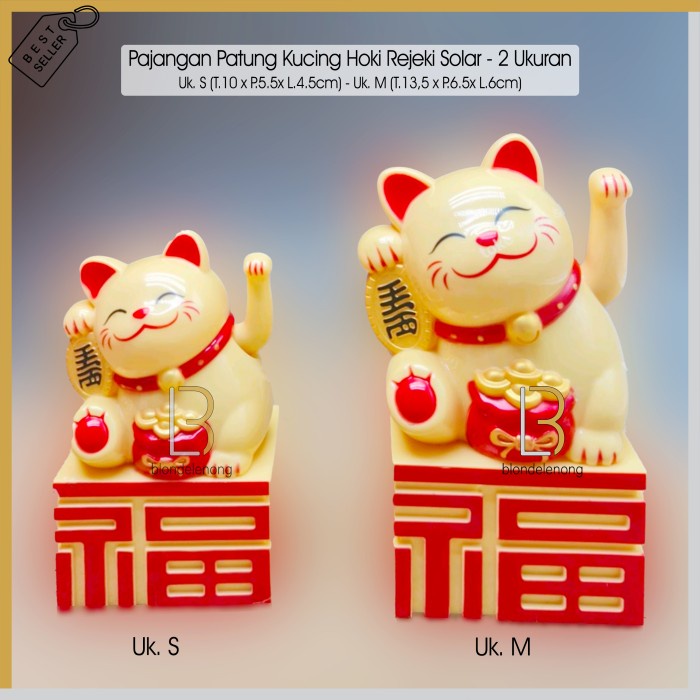 Patung Pajangan Hiasan Kucing Hoki Maneki Neko Lucky Cat Baterai Cina