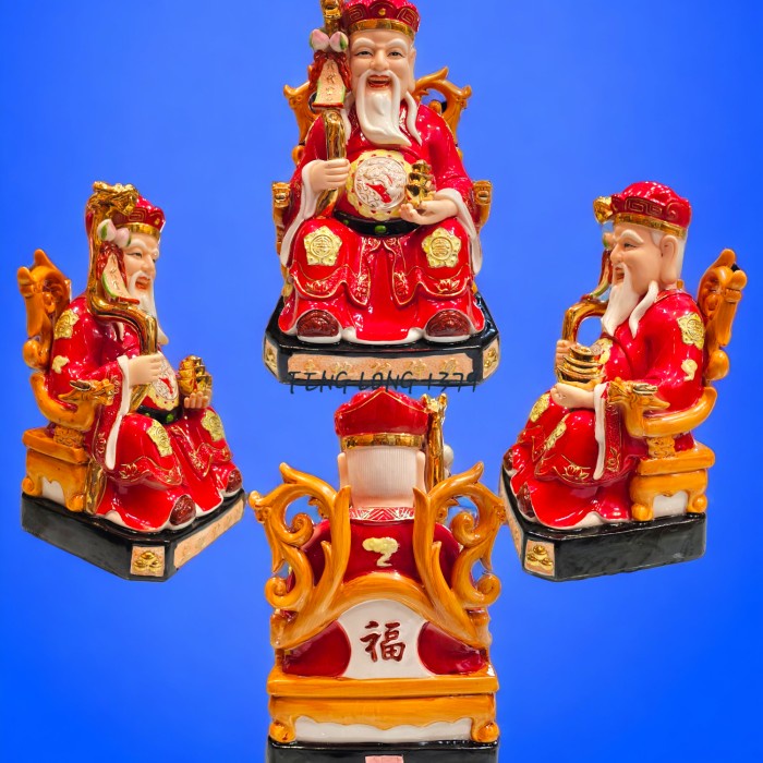 Rupang Patung Dewa KERAMIK Tu Di Gong Dewa Bumi 12 Inch