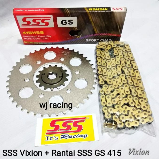 Gear Set Sss Vixion - New Vixion Nvl Nva & Rantai Sss 415 Hsb Gold