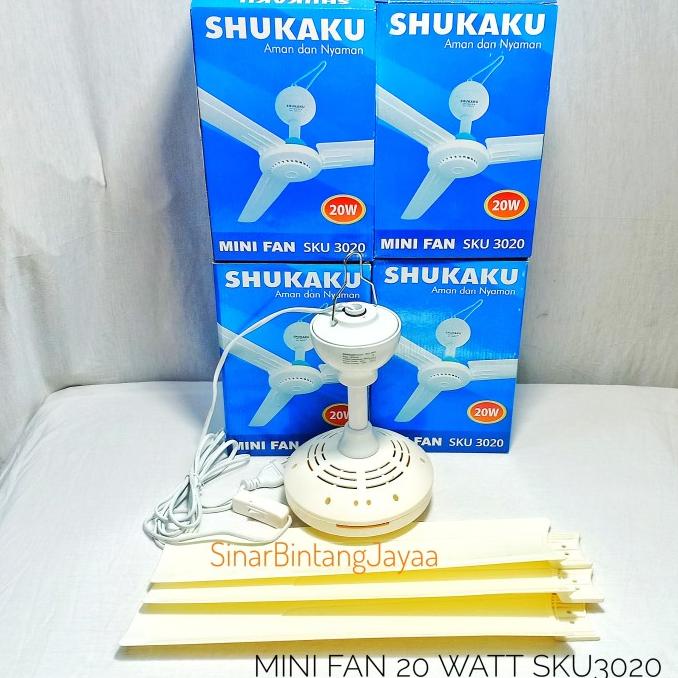 SHUKAKU KIPAS GANTUNG 20W SKU3020 BALING DAUN 3/MINI FAN SHUKAKU 20WAT FITRIYANTI1210