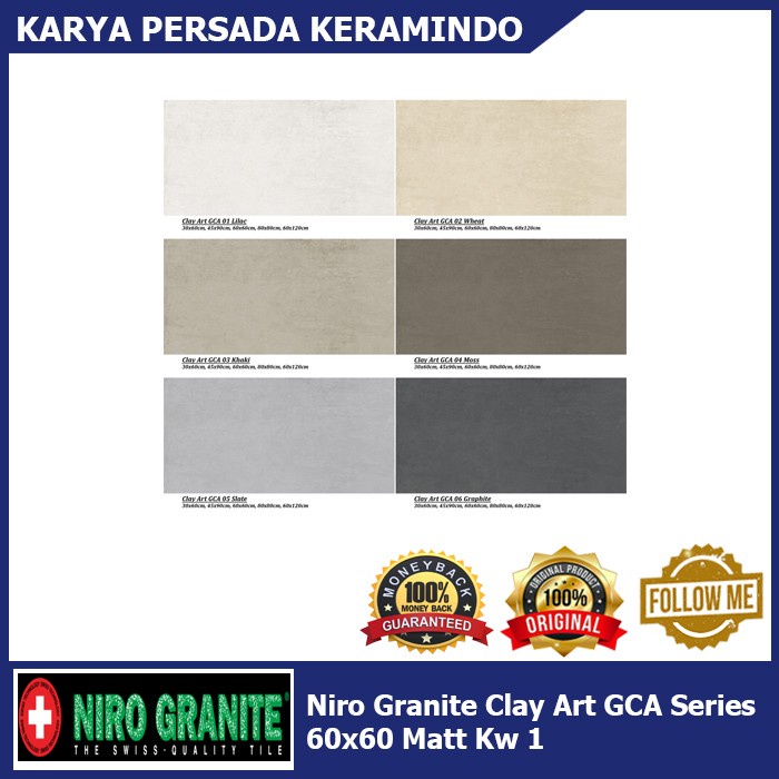 Niro Granite Clay Art Gca Series 60X60 Matt Kw 1
