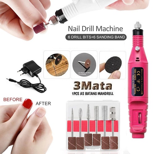 JM- Mesin Bor Mini Grinder Ukir Poles Amplas + Bonus 3 Mata Potong