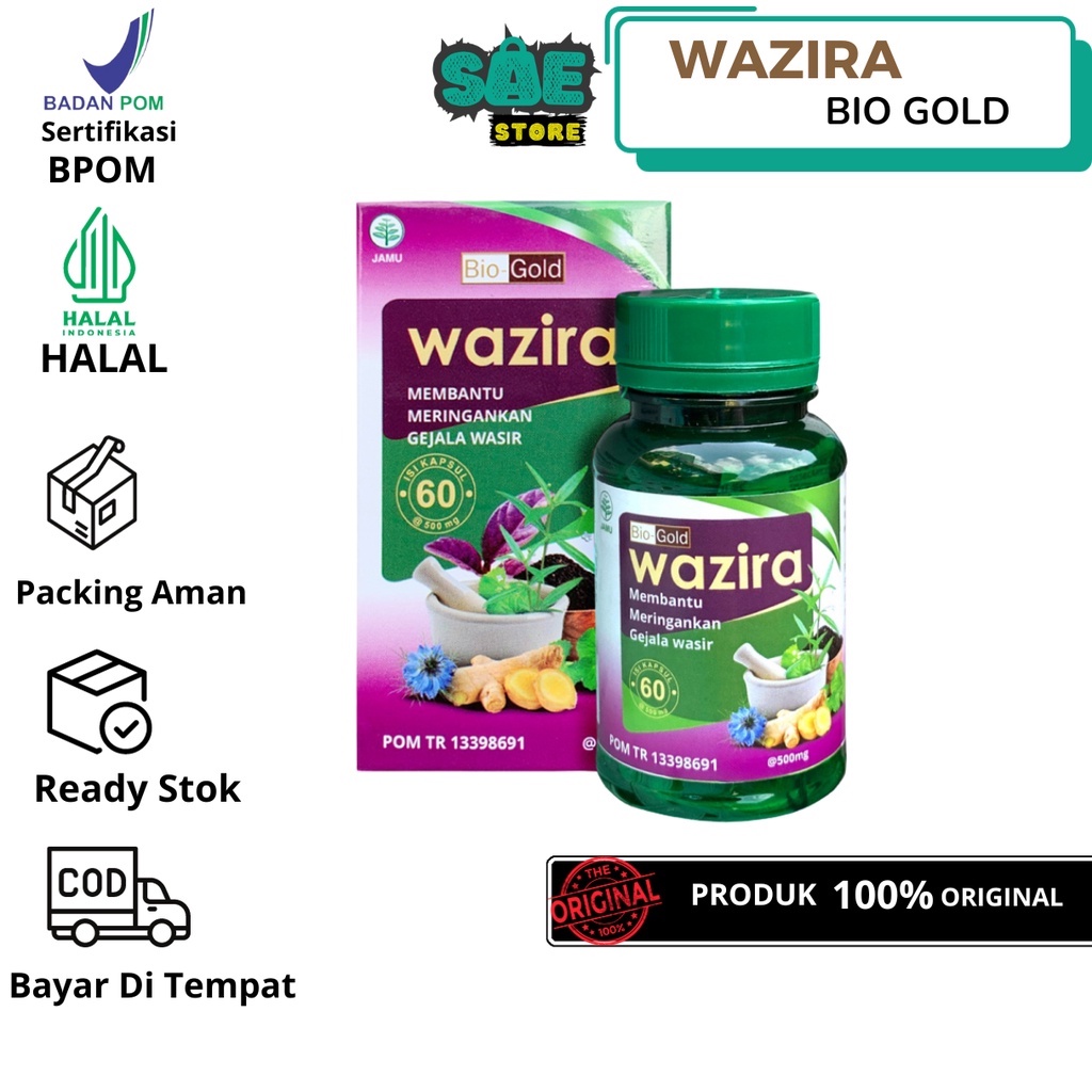 Obat Wasir Ambeien Kapsul WAZIRA Herbal Asli BPOM 60 Kapsul