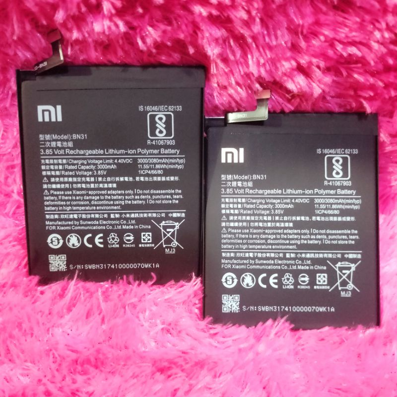 Baterai Tanam Xiaomi Redmi Note 5A BN31 Original