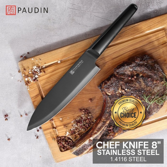 Pisau Dapur Paudin RC1 Premium Kitchen Chef Knife 8" Stainless Steel