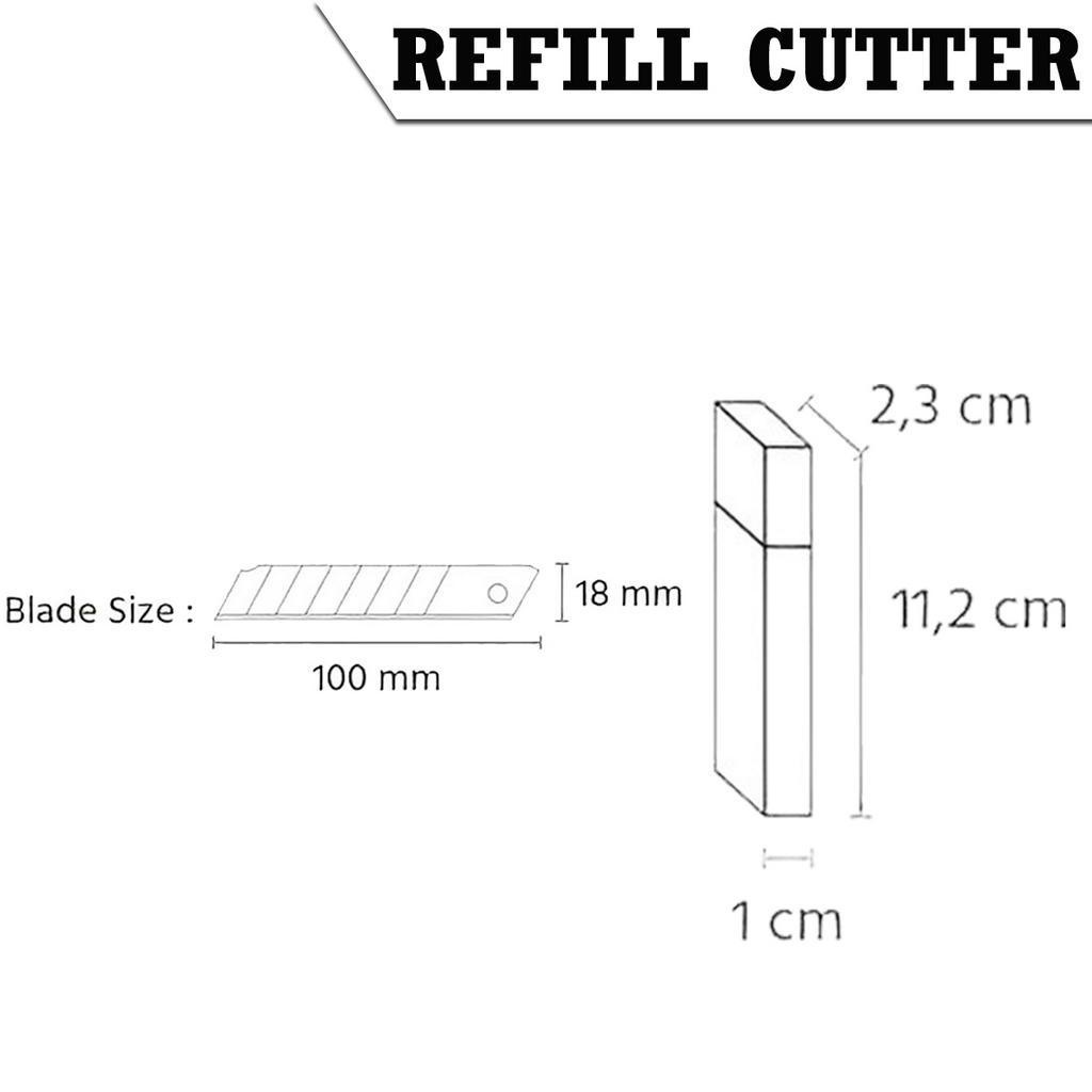 

S55 APAZADA - ISI ULANG PISAU CUTTER BESAR KENKO L-150 [1 TUBE - 5 PCS PISAU] / REFILL CUTTER BESAR