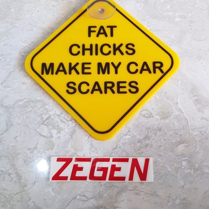

Tempelan Kaca Mobil Fat Chicks Sign Board Akrilik Best Deal