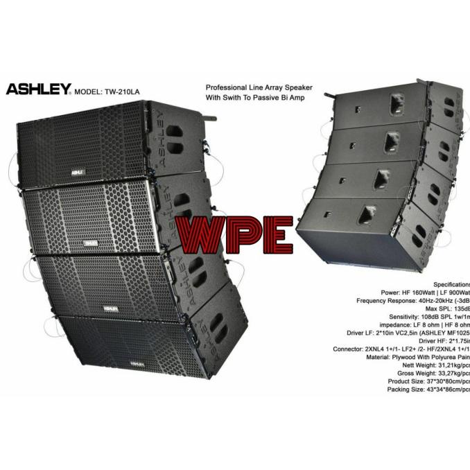 speaker line array ashley tw210la tw 210la tw210 la 2x10inch original