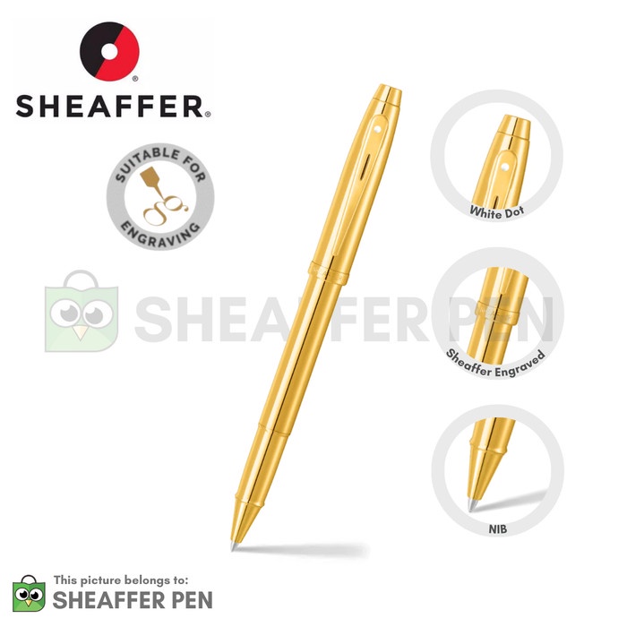 

✨Sale Sheaffer® 100 Glossy Pvd Gold With Pvd Gold Trim Rollerball Pen Terbaru