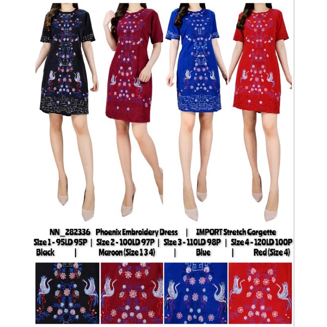 Dress cheongsam wanita bordir natal & imlek 282336