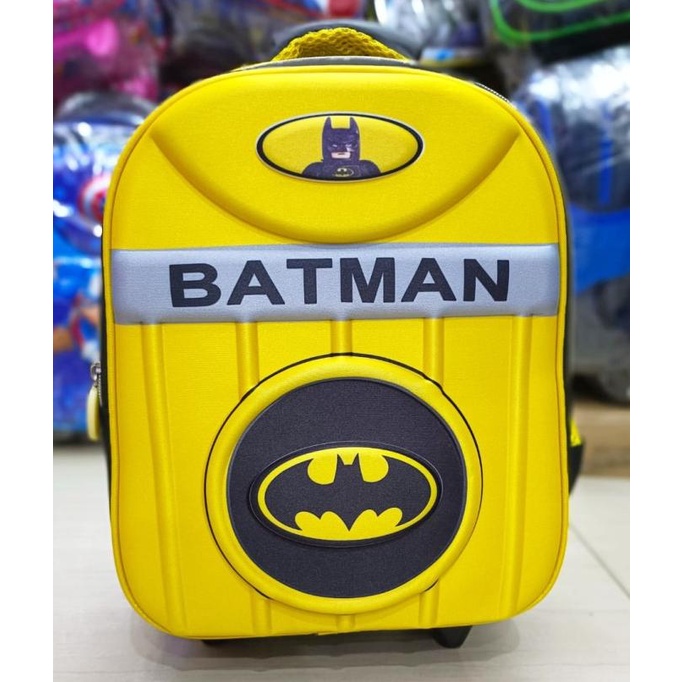 Tas Roda Trolley Anak Sekolah TK Spiderman Body 3D Timbul IMPORT