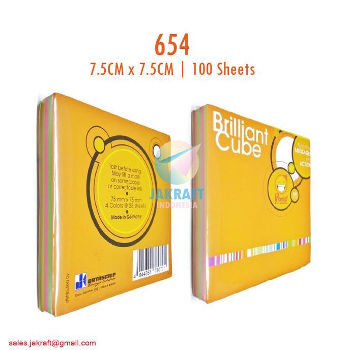 

Sticky Note 654 Memo Tempel Pronto Brilliant Cube Bc77/4S-100 Isi 100 Kode 132