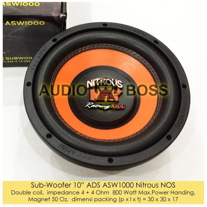Speaker Subwoofer 10 inch ADS ASW1000 Nitrous NOS 10" ADS ASW 1000