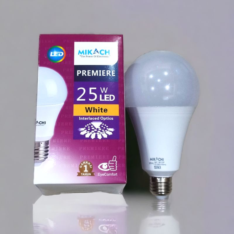 Lampu LED Mikachi 25 Watt / Lampu Bohlam LED Mikachi Garansi 1 tahun - Putih
